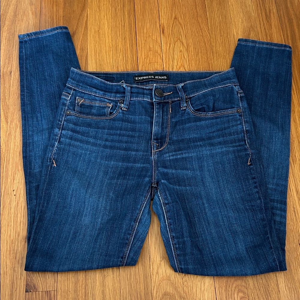 Express Women's Dark Blue Skinny Jeans